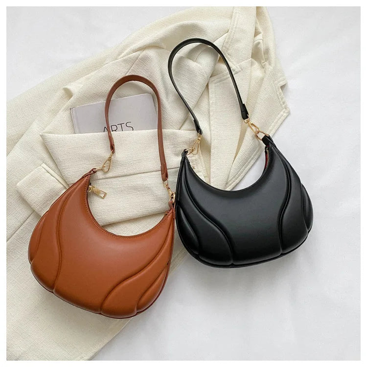 Elegante bolso de axila de cuero de Pu en relieve para mujer, bolso de hombro, bolso de mano de moda, bolso cruzado versátil para ir al trabajo