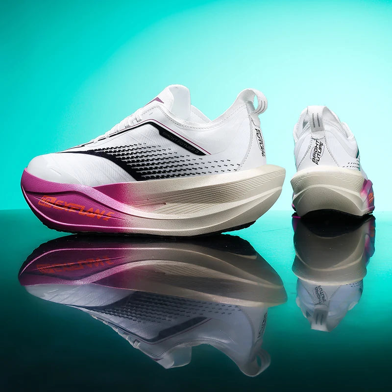 Zapatillas de Running para Hombre con Placa de Carbono, Ultraligeras, Transpirables, con Amortiguación, Antideslizantes, para Maratón, Carreras, Entrenamiento