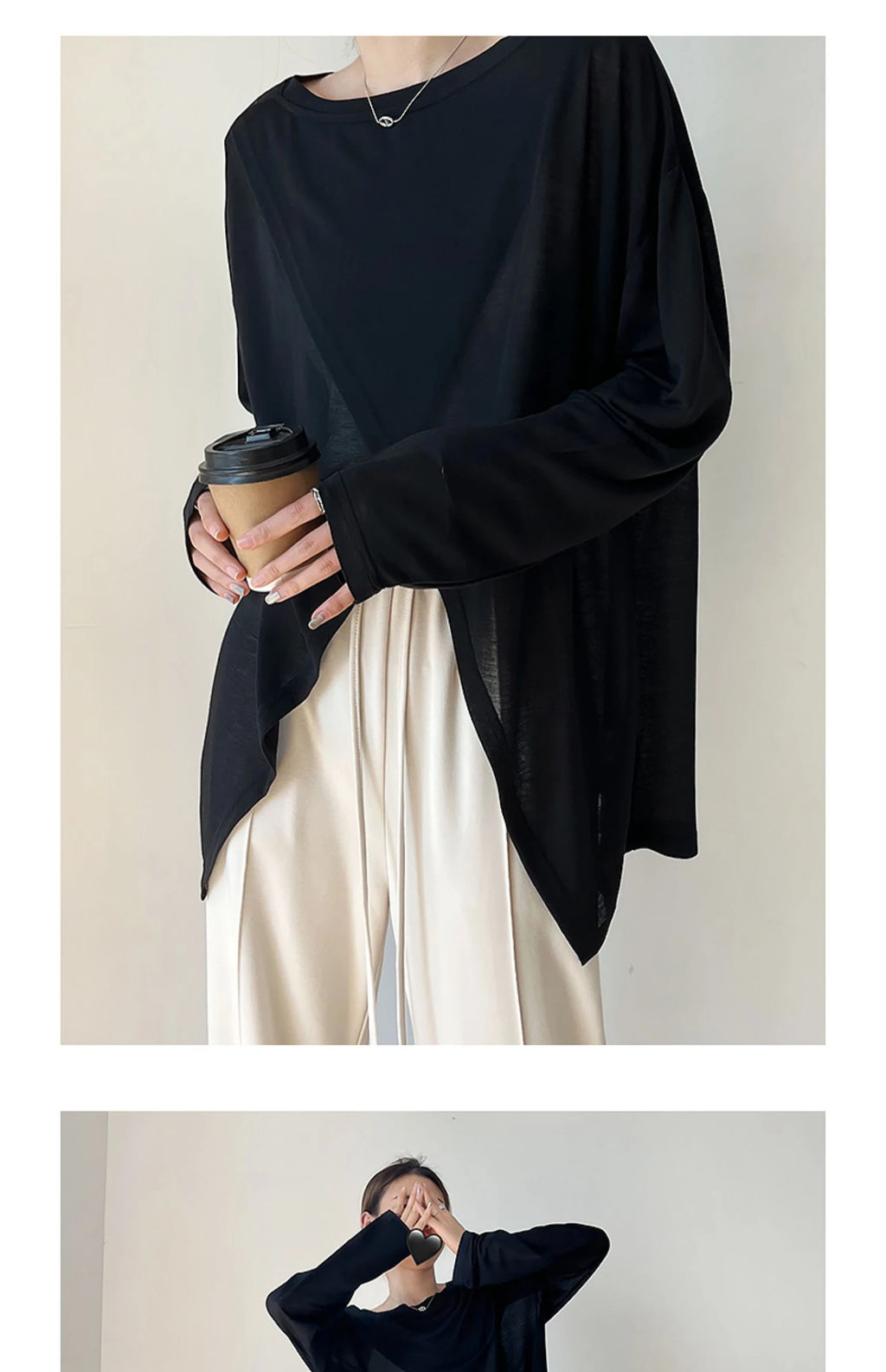 Verano elegante moda Harajuku Slim Fit ropa femenina suelta Casual todo fósforo camisetas sólido cuello redondo estilo fino camisetas de manga larga