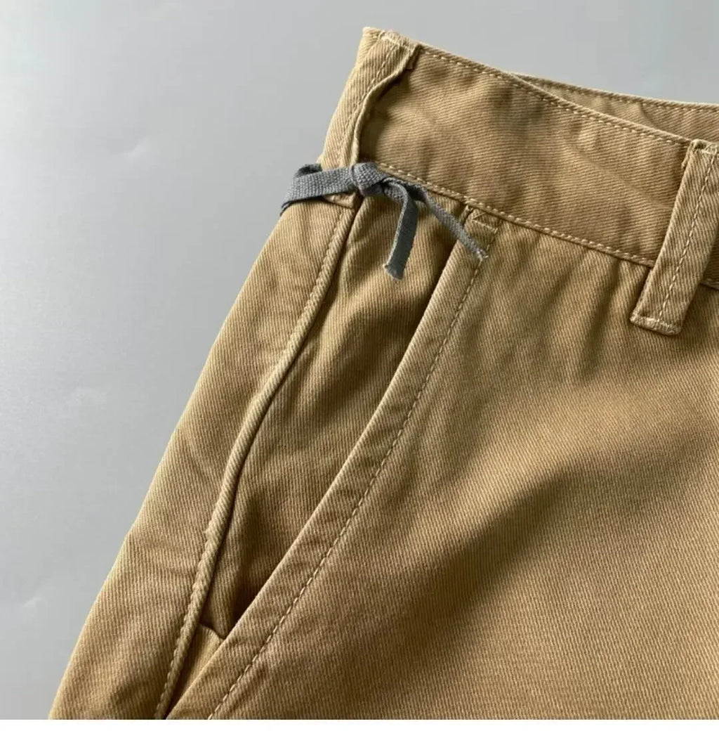 Pantalones Cargo resistentes de algodón puro de estilo americano para hombres, calzado informal de pierna recta holgada antisuciedad y antidesgaste