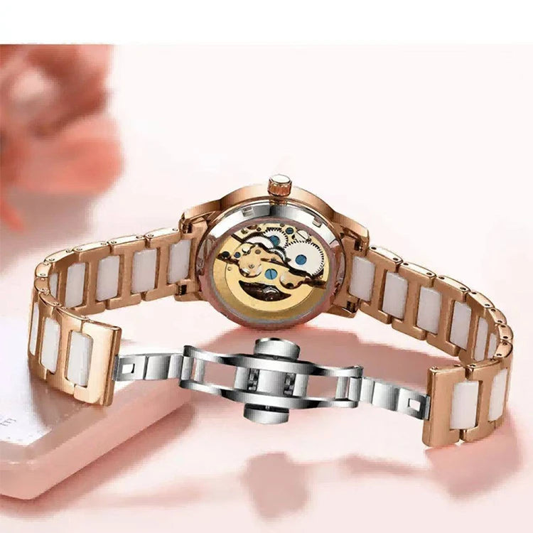Reloj de Mujer Elegante 2026, Relojes de Pulsera con Esfera Circular Esqueletizada, Reloj de Cuarzo con Diamantes para Mujer, Relojes de Lujo de Moda para Novia