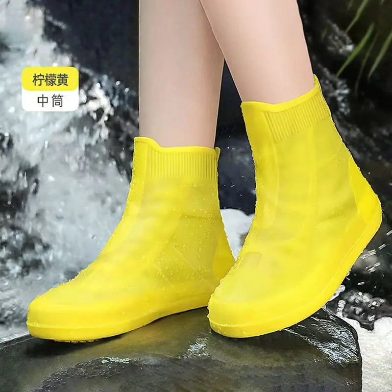 Cubrezapatos de Silicona Impermeables, Cubrebotas de Lluvia Antideslizantes, Cubrecalzado Unisex de Goma Resistente al Agua para Días Lluviosos