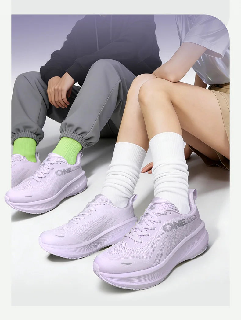 ONEMIX Zapatillas de deporte de malla transpirable y ligeras para mujer, zapatillas para correr con suela suave antideslizante y absorción de impactos, para fitness y uso versátil