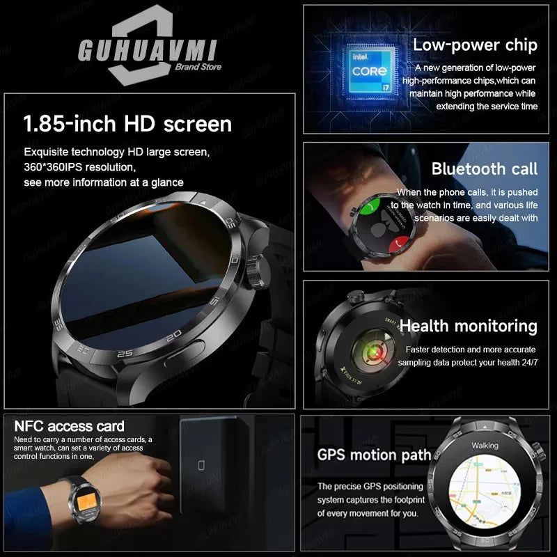 Smartwatch Deportivo con GPS y Brújula – AMOLED 1.85", NFC, IP68, Bluetooth 5.3, 14 Días de Batería
