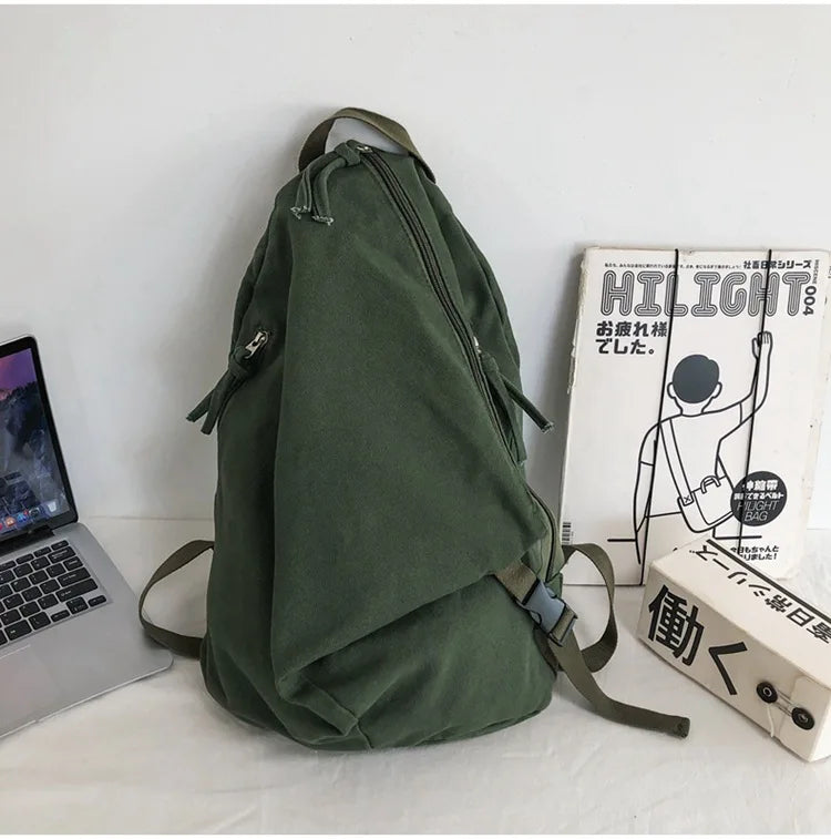 Mochila de lona de estilo japonés informal y a la moda para estudiantes de secundaria y universitarios mochila para mujeres 가mochilas masculinas