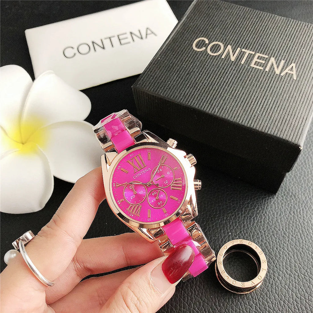 CONTENA Top Brand Luxury Watches for Women Fashion Creative Steel Bracelet Women's Watches Ladies Quartz Watch Reloj Mujer