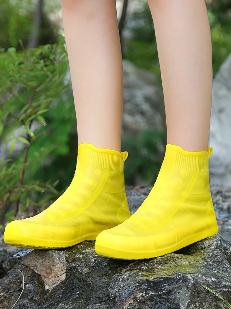 Cubrezapatos de Silicona Impermeables, Cubrebotas de Lluvia Antideslizantes, Cubrecalzado Unisex de Goma Resistente al Agua para Días Lluviosos