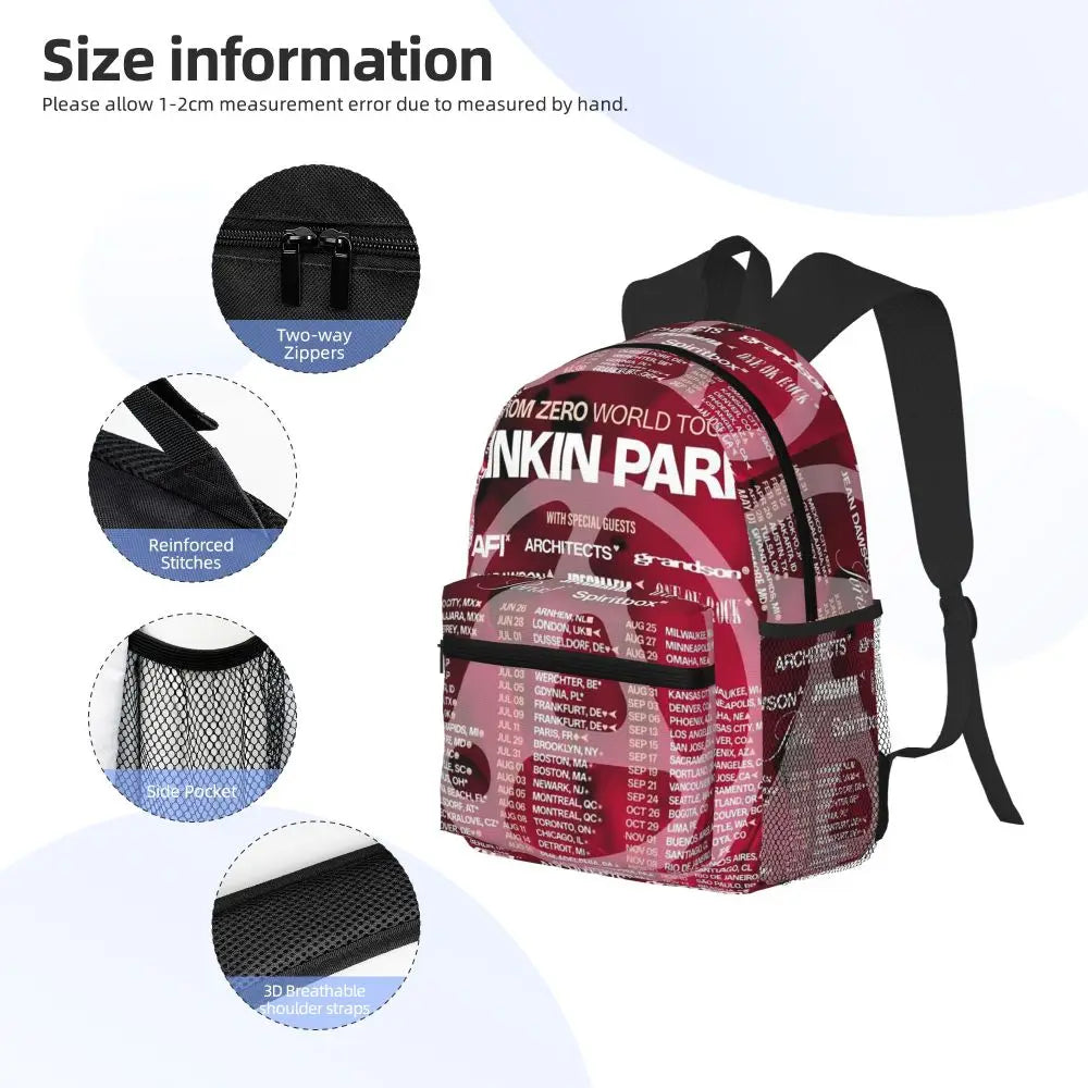 L-Linkin-S P-Park-S Band Mochila para estudiantes Mochila escolar Mochila de viaje para senderismo para niños y niñas Mochila de moda Bolsos de hombro