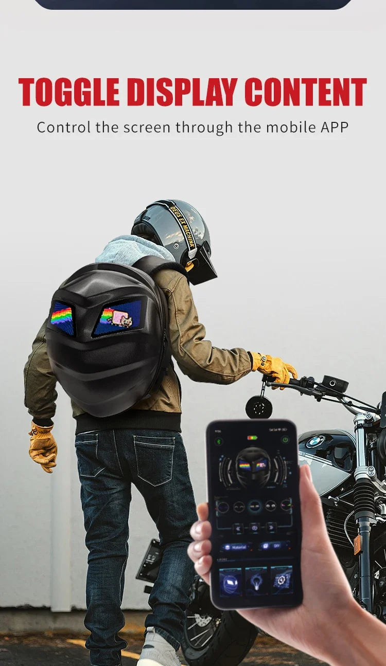 Bolsa LED para motocicleta, Mochila para ciclismo de caballero negro, bolsa para Moto, bolsas para portátiles de 13 pulgadas, Mochila LED, Mochila escolar, bolsa de viaje para bolsillo, Mochila trasera