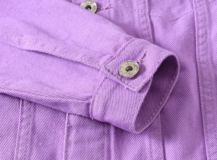 Nuevas Chaquetas Vaqueras Moradas de Moda para Hombre con Agujeros, Abrigos de Mezclilla Sólidos para Primavera y Otoño, Chaquetas Vaqueras Casuales de Algodón para Hombre, Tallas hasta 5XL