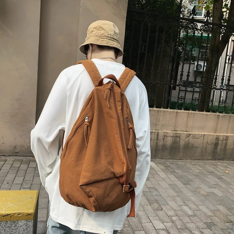 Mochila de lona de estilo japonés informal y a la moda para estudiantes de secundaria y universitarios mochila para mujeres 가mochilas masculinas