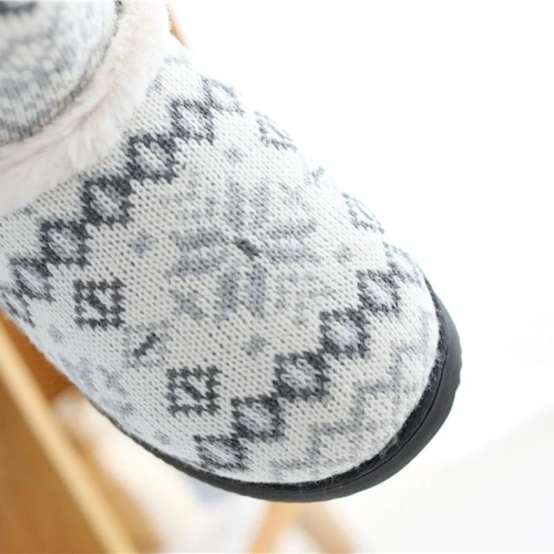 Zapatillas de Invierno para mujer, botines cálidos de felpa para interiores y exteriores, botas bonitas para el hogar