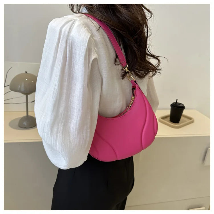 Elegante bolso de axila de cuero de Pu en relieve para mujer, bolso de hombro, bolso de mano de moda, bolso cruzado versátil para ir al trabajo