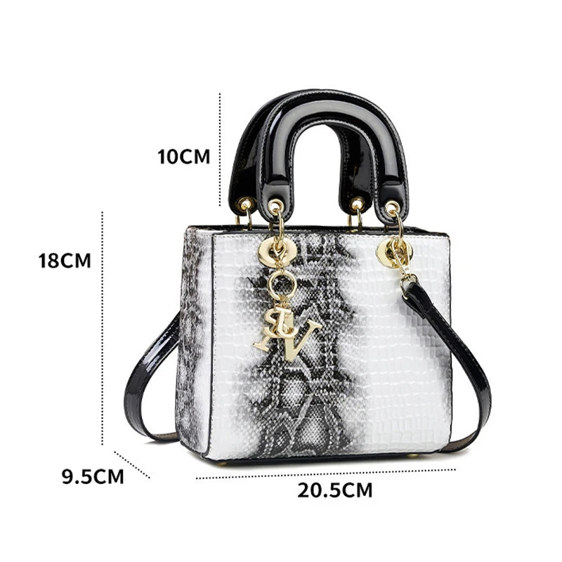 Bolso de hombro para mujer, bolsos de diseñador de lujo para mujer, bandoleras cruzadas de cuero brillante, bolsos con asa superior, bolso de tendencia para mujer