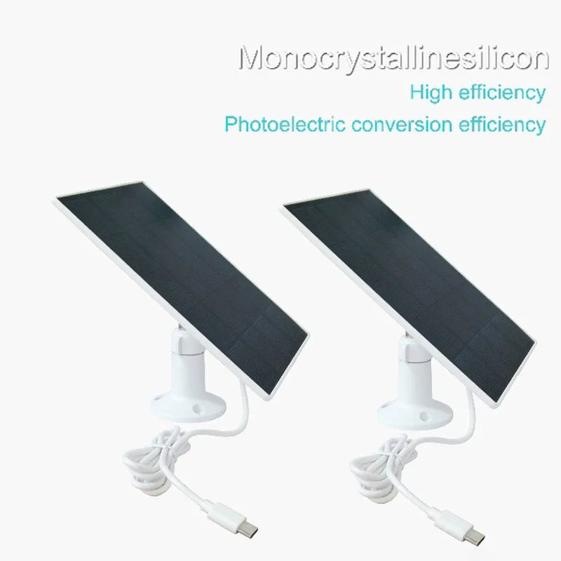 Panel Solar Cargador USB-C 4W IP65 para Cámaras de Seguridad y Luces LED | Clikymport