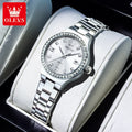 OLEVS Brand Original Quartz Watch Women Watch Fashion Waterproof Luminous Stainless Steel Diamond Date Women's Watch Reloj