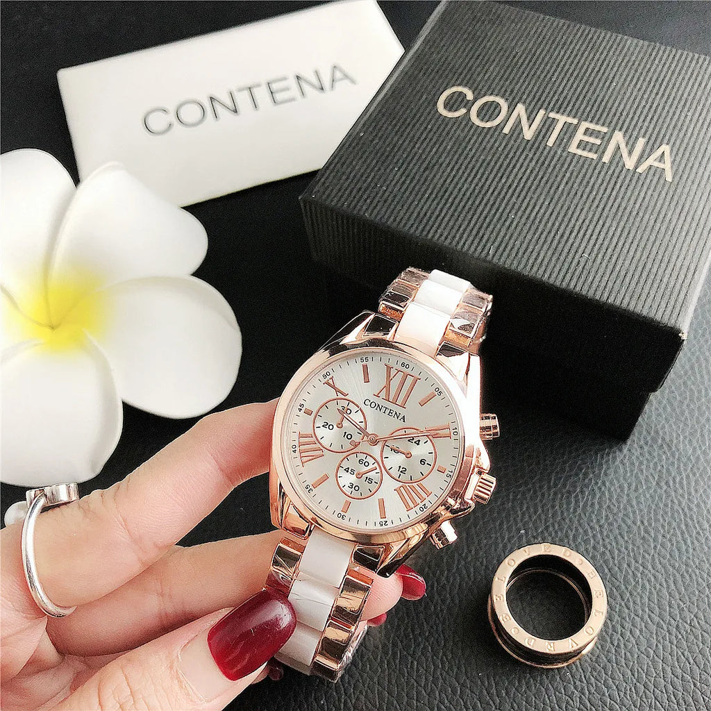 CONTENA Top Brand Luxury Watches for Women Fashion Creative Steel Bracelet Women's Watches Ladies Quartz Watch Reloj Mujer