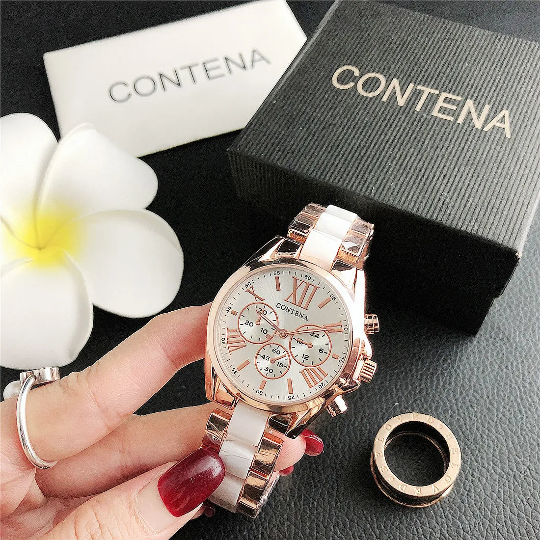 CONTENA Top Brand Luxury Watches for Women Fashion Creative Steel Bracelet Women's Watches Ladies Quartz Watch Reloj Mujer