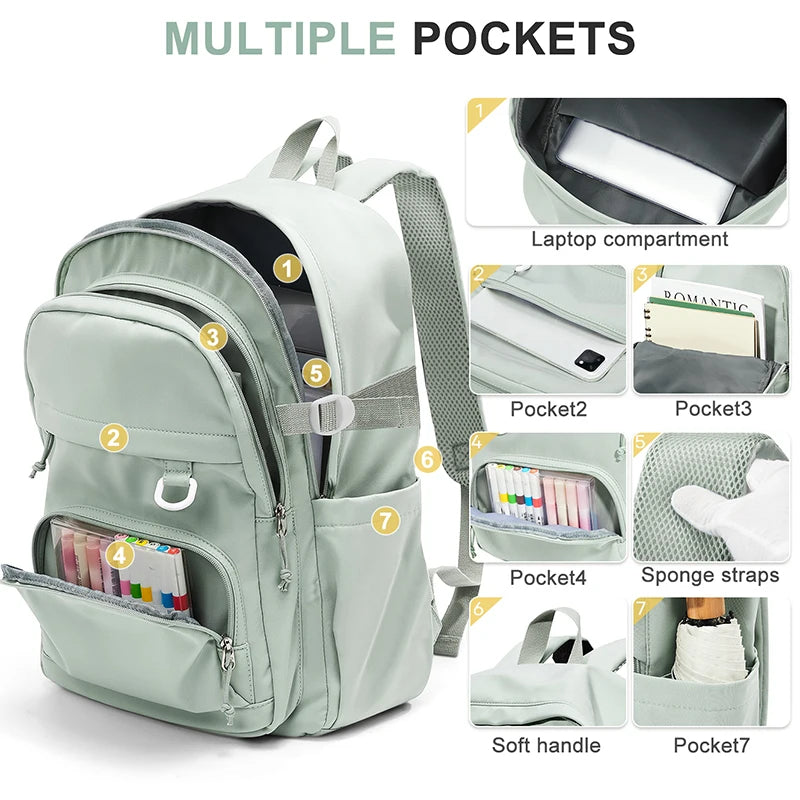 Mochila escolar para mujeres, adolescentes, niñas, niños, mochila escolar para niños, mochila informal de viaje para ordenador portátil, mochila universitaria, mochila de trabajo