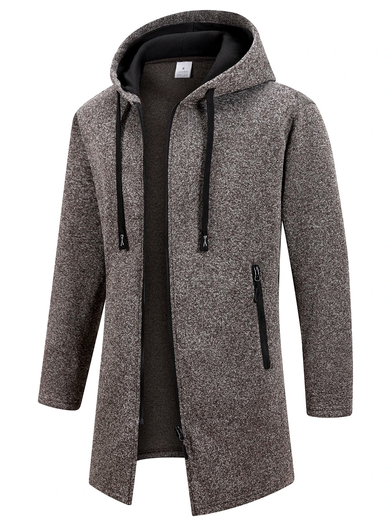 Chaqueta cálida de lana con cremallera para hombre, sudaderas de manga larga con cremallera, chaqueta con capucha, abrigo, ropa de calle cálida, otoño e invierno