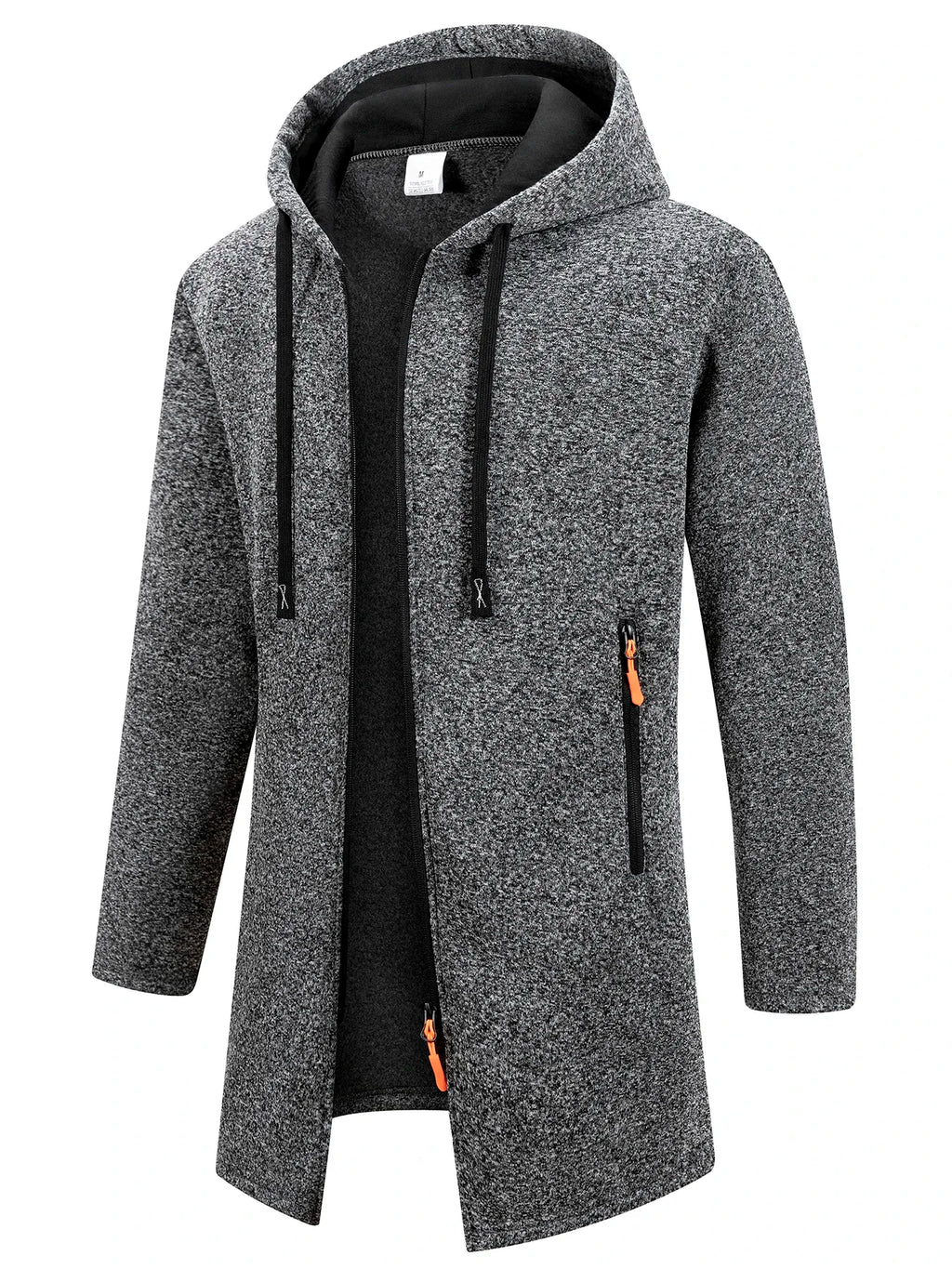 Chaqueta cálida de lana con cremallera para hombre, sudaderas de manga larga con cremallera, chaqueta con capucha, abrigo, ropa de calle cálida, otoño e invierno
