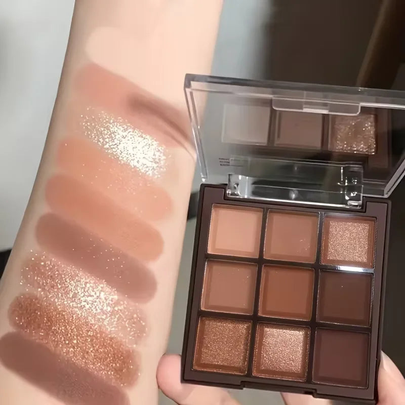 2024 Mocha Chocolate 9 colores paleta de sombra de ojos mate nacarado brillo acabado maquillaje paleta de sombra de ojos de Chocolate