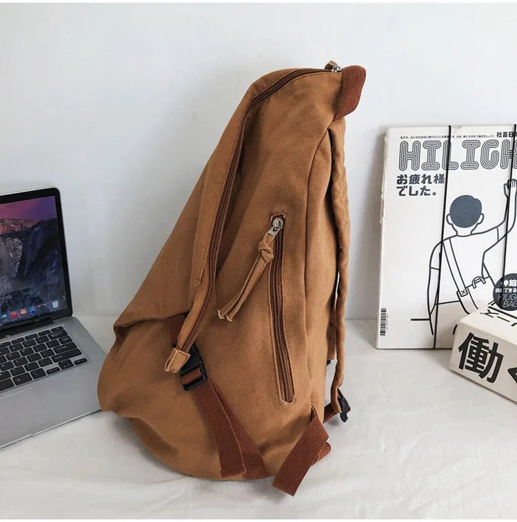 Mochila de lona de estilo japonés informal y a la moda para estudiantes de secundaria y universitarios mochila para mujeres 가mochilas masculinas