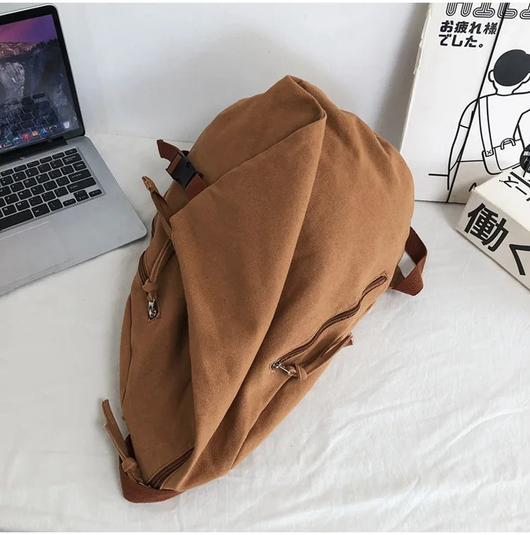 Mochila de lona de estilo japonés informal y a la moda para estudiantes de secundaria y universitarios mochila para mujeres 가mochilas masculinas
