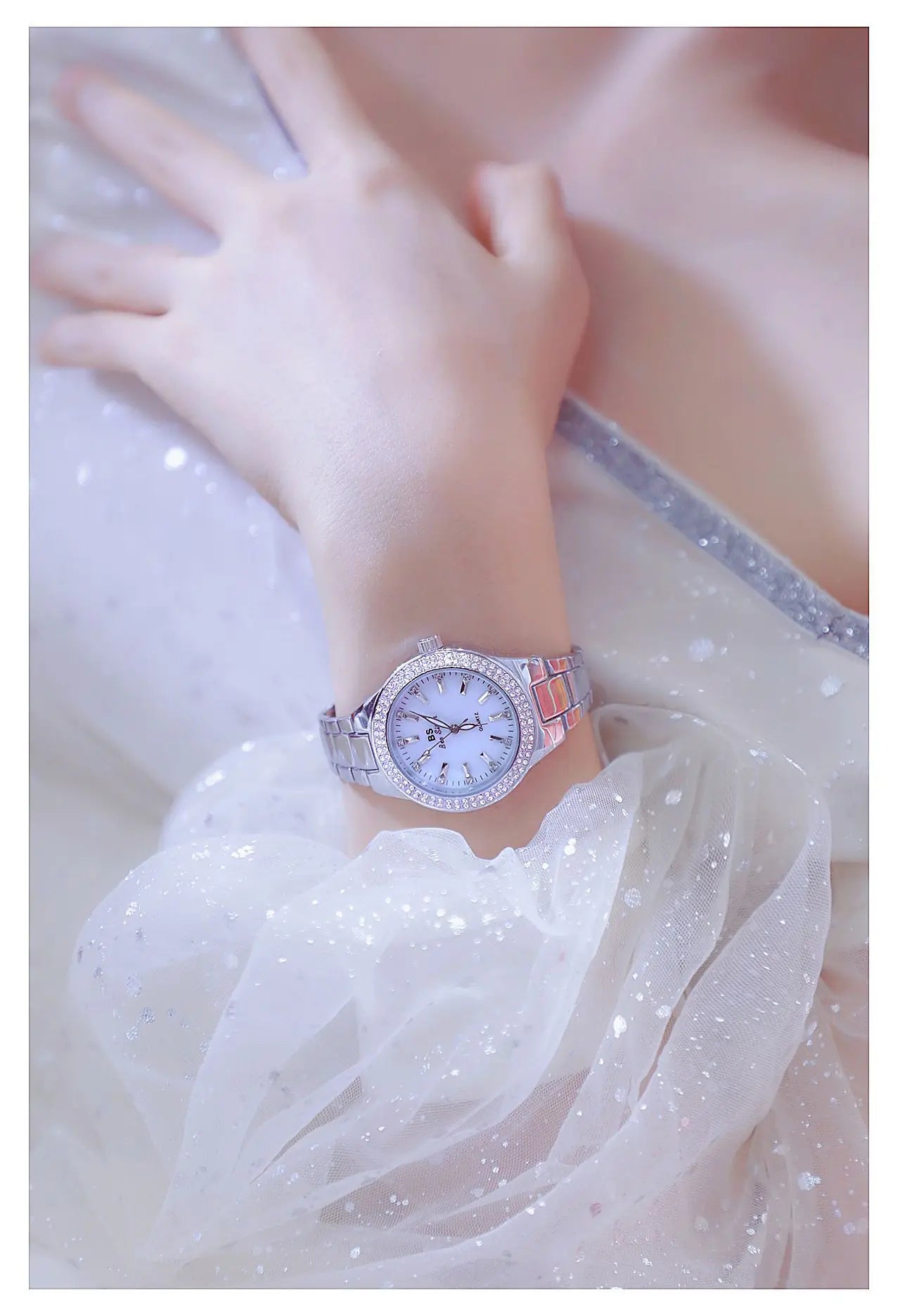 Reloj BS para mujer Beimu Face clásico ligero marca de lujo temperamento pulsera de Metal resistente al agua relojes de cuarzo de moda para mujer