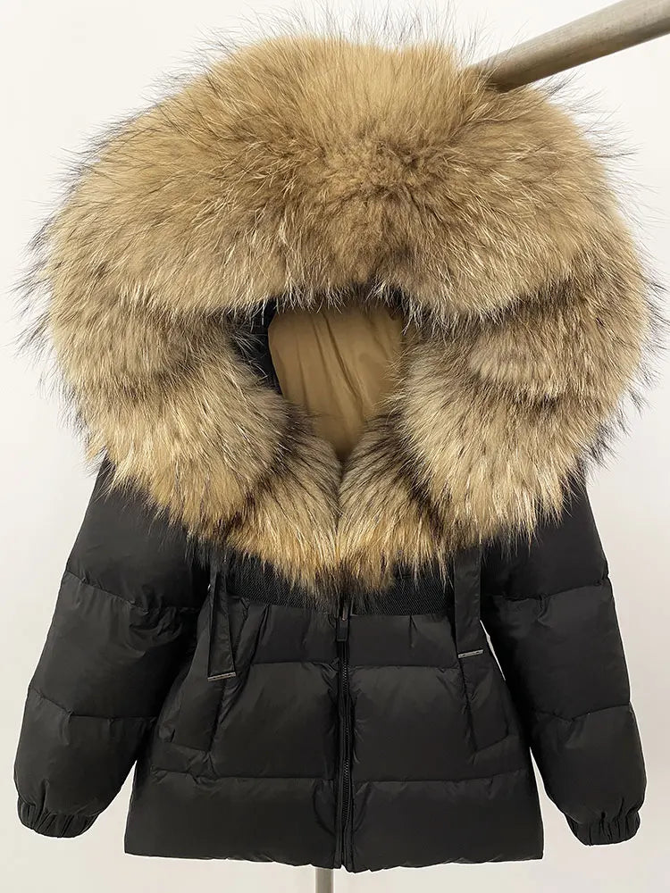 OFTBUY 2025 new women's winter clothing, white duck down coat, natural fox fur hooded jacket, fashionable warm padded jacket for women