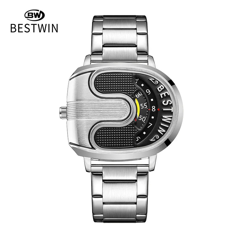 Relojes dorados de lujo para hombre, diseño único, banda de acero inoxidable, Dropship dorado, reloj masculino de alta calidad