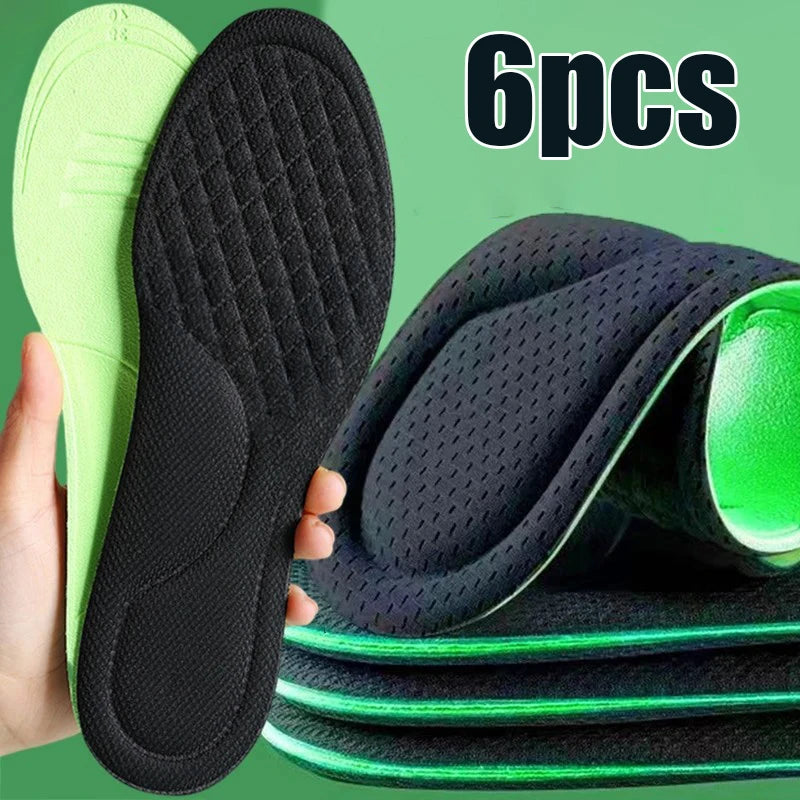 Plantillas ortopédicas de espuma viscoelástica suave, plantillas desodorantes negras para zapatos deportivos, absorbe el sudor, accesorios antibacterianos para zapatos, 2/10 Uds.