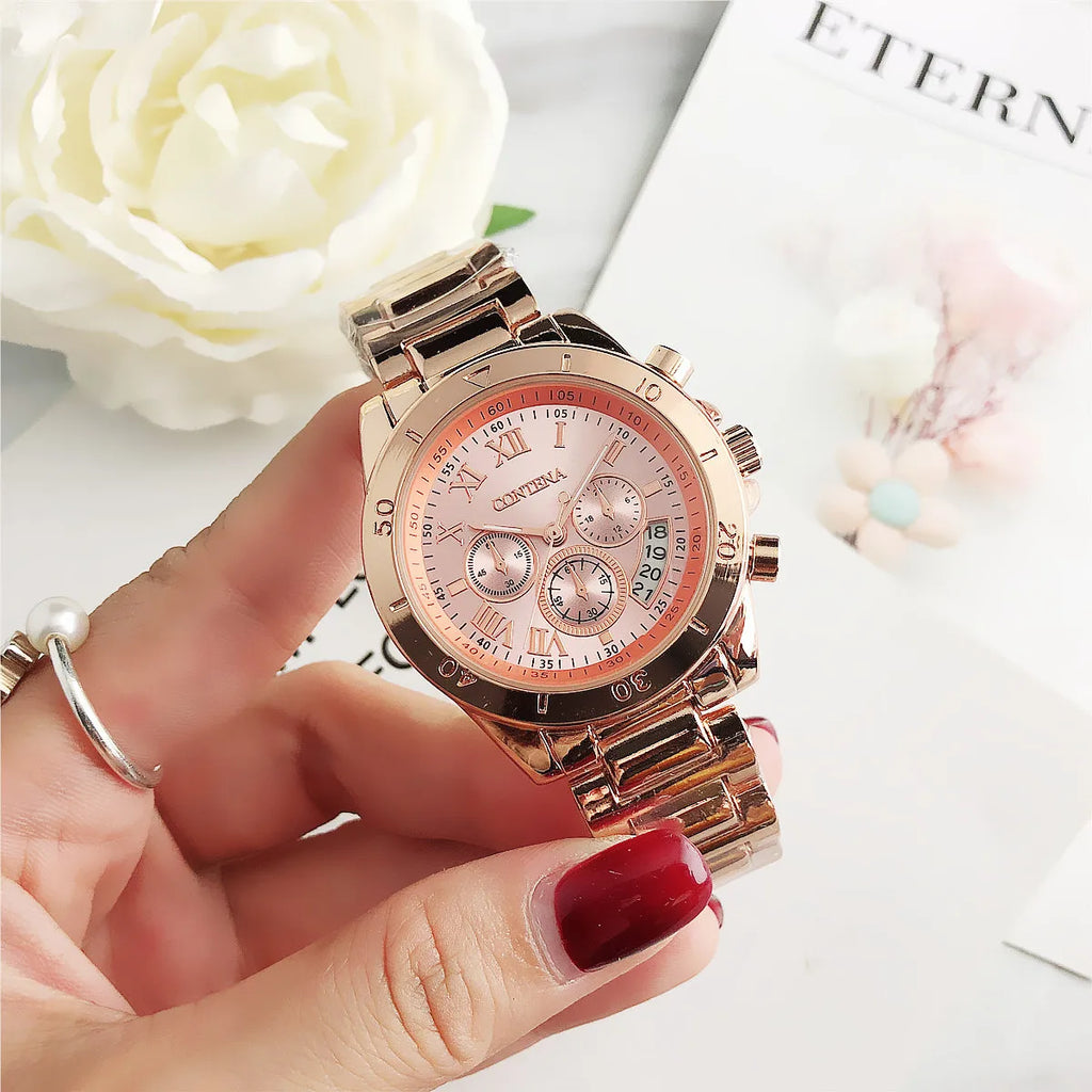 CONTENA Top Brand Luxury Watches for Women Fashion Creative Steel Bracelet Women's Watches Ladies Quartz Watch Reloj Mujer