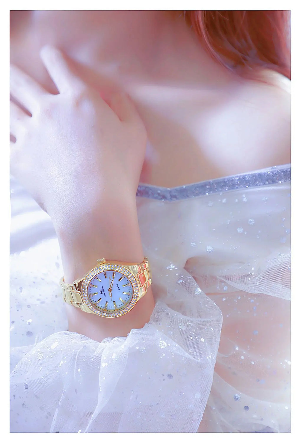 Reloj BS para mujer Beimu Face clásico ligero marca de lujo temperamento pulsera de Metal resistente al agua relojes de cuarzo de moda para mujer