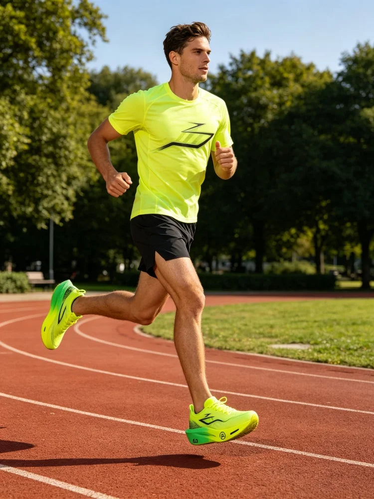 Zapatillas para correr para hombre, zapatillas deportivas para maratón con placa de carbono, transpirables, ligeras, cómodas, antideslizantes, deportivas especiales para mujer
