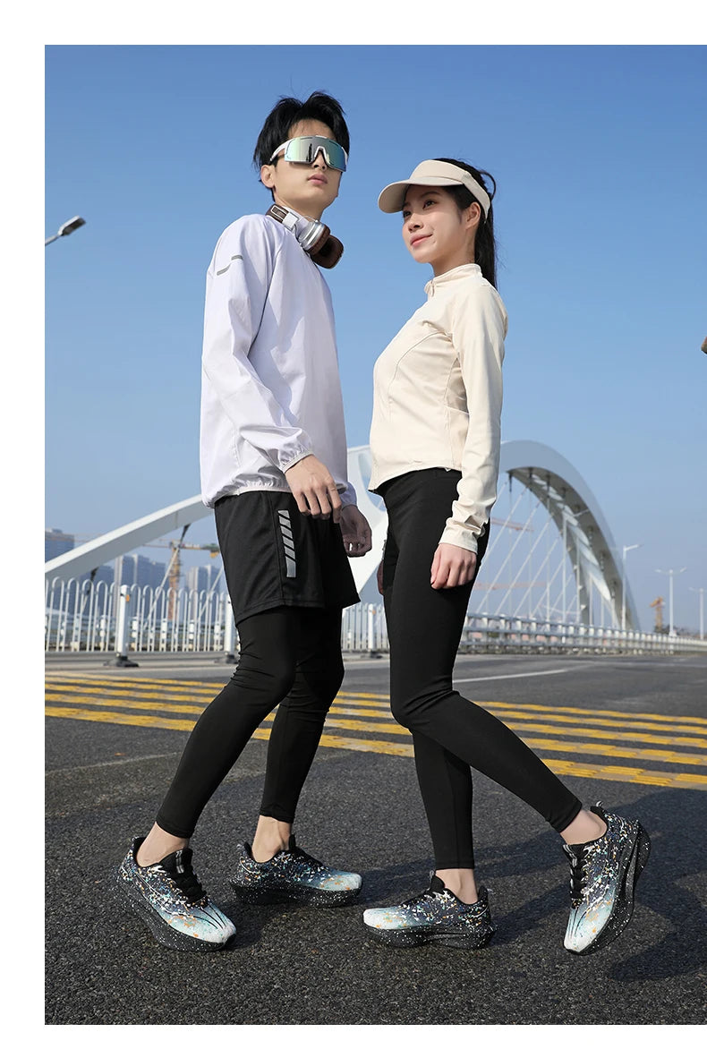 Zapatillas Deportivas para Mujer con Placa de Carbono Degradada, Amortiguadoras, Transpirables, Ligeras y Antideslizantes