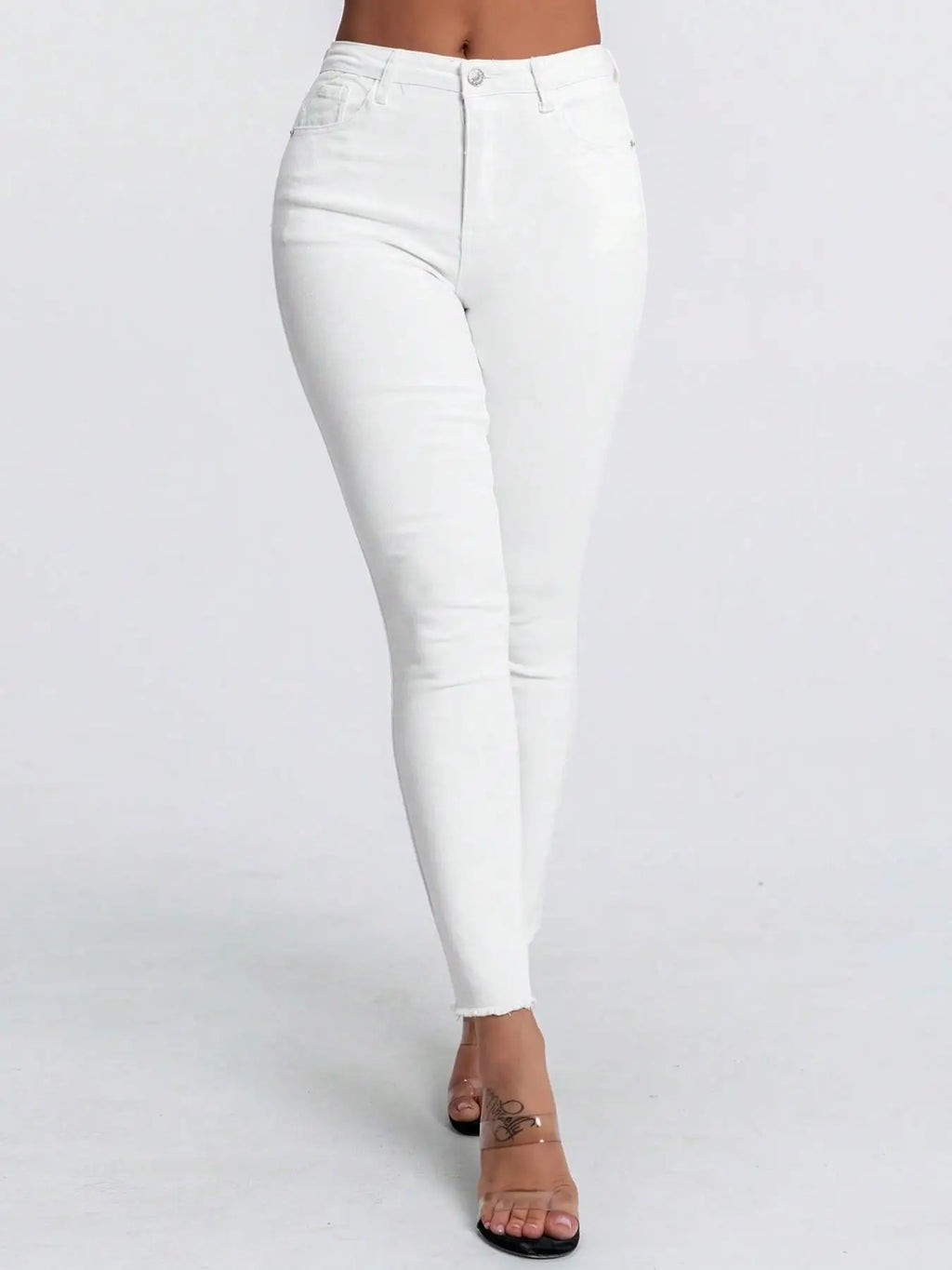 Jeans de Cintura Alta y Corte Ajustado para Mujer, Jeans de Mezclilla Elásticos y Ajustados, Ropa Casual Elegante, Perfecta para Uso Diario