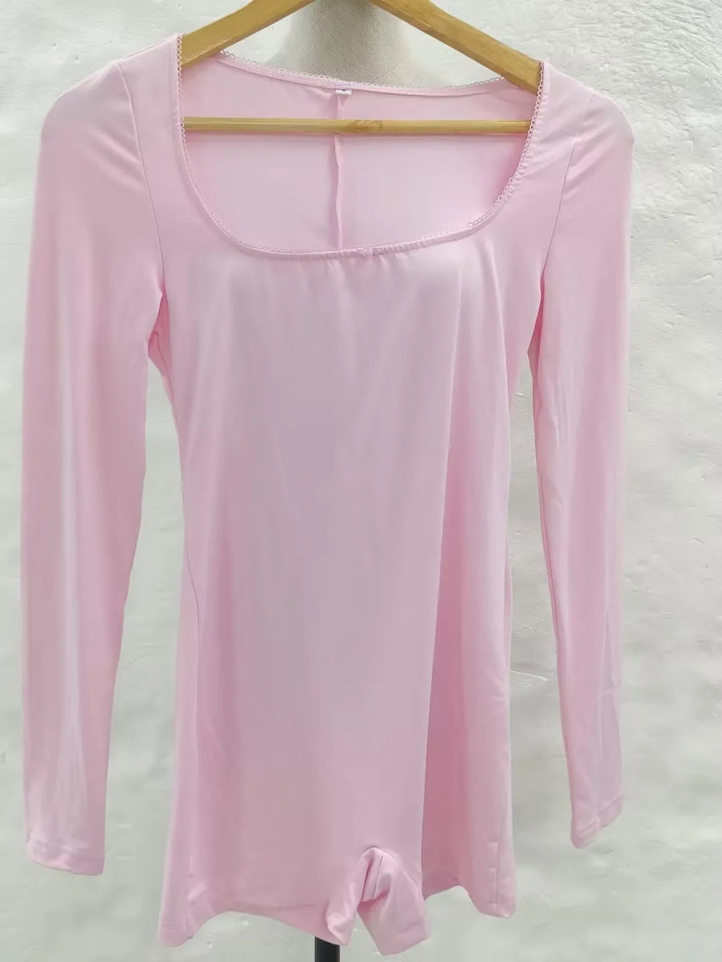Mono Rosa Fantasía para Mujer, Mono Sexy de Manga Larga, Pantalón de Yoga, Estilo Deportivo, Mono Corto Ajustado, Ropa de Mujer