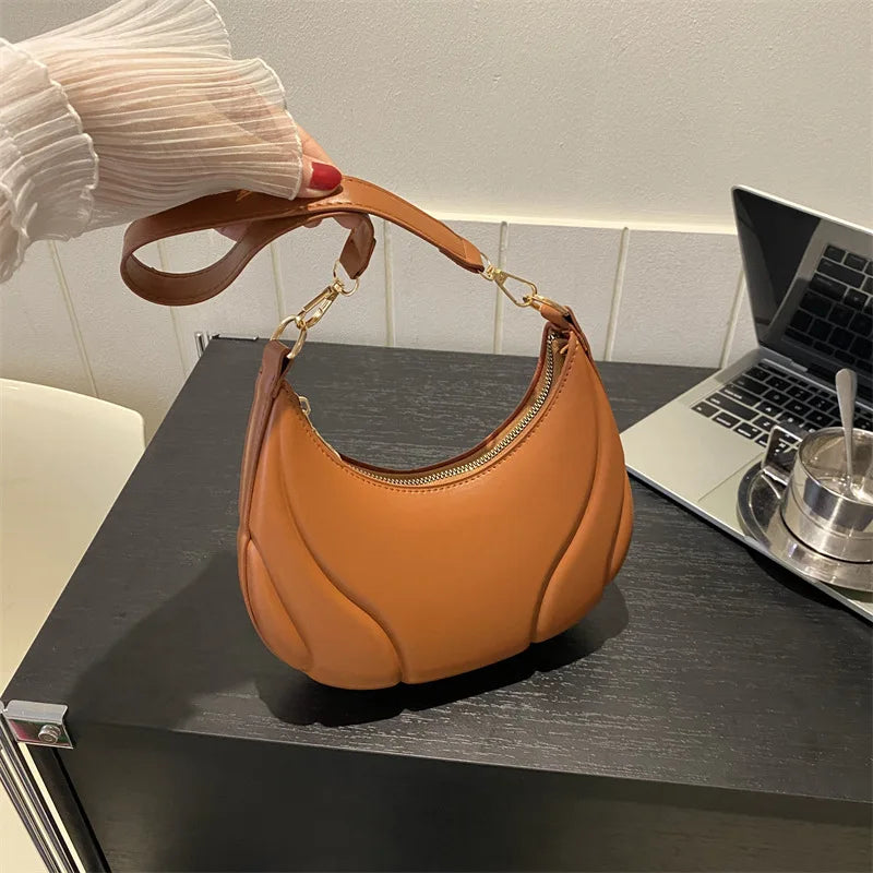 Elegante bolso de axila de cuero de Pu en relieve para mujer, bolso de hombro, bolso de mano de moda, bolso cruzado versátil para ir al trabajo