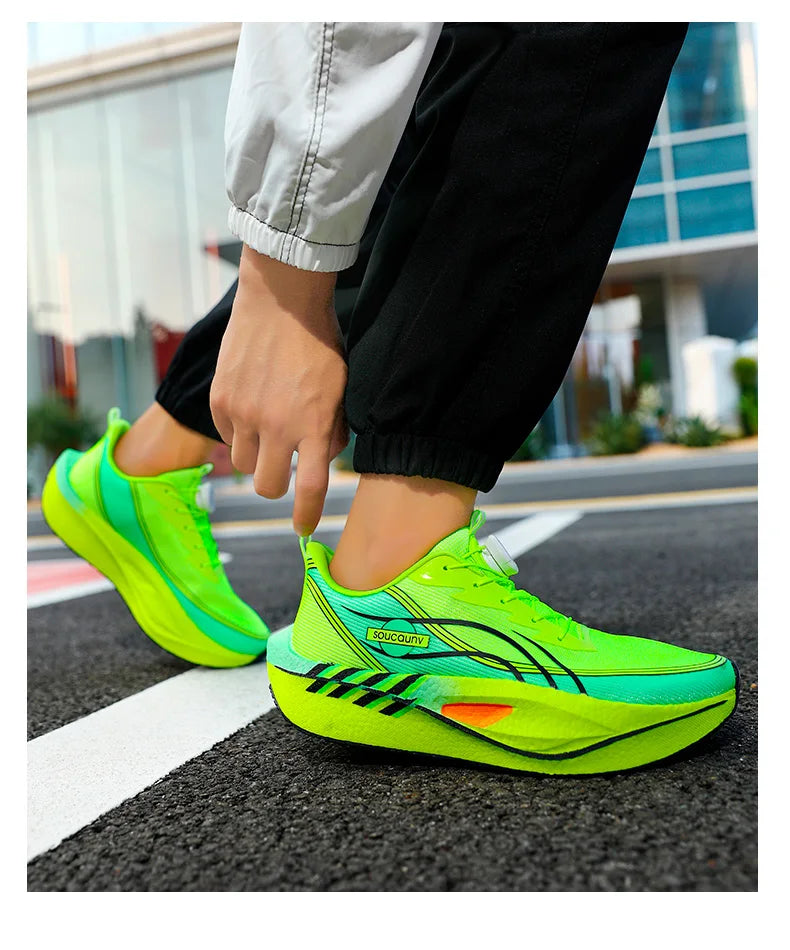 Zapatillas para Correr Profesionales con Placa de Carbono para Fitness, Maratón, Deportivas Ligeras para Hombre, Cómodas y Antideslizantes para Mujer