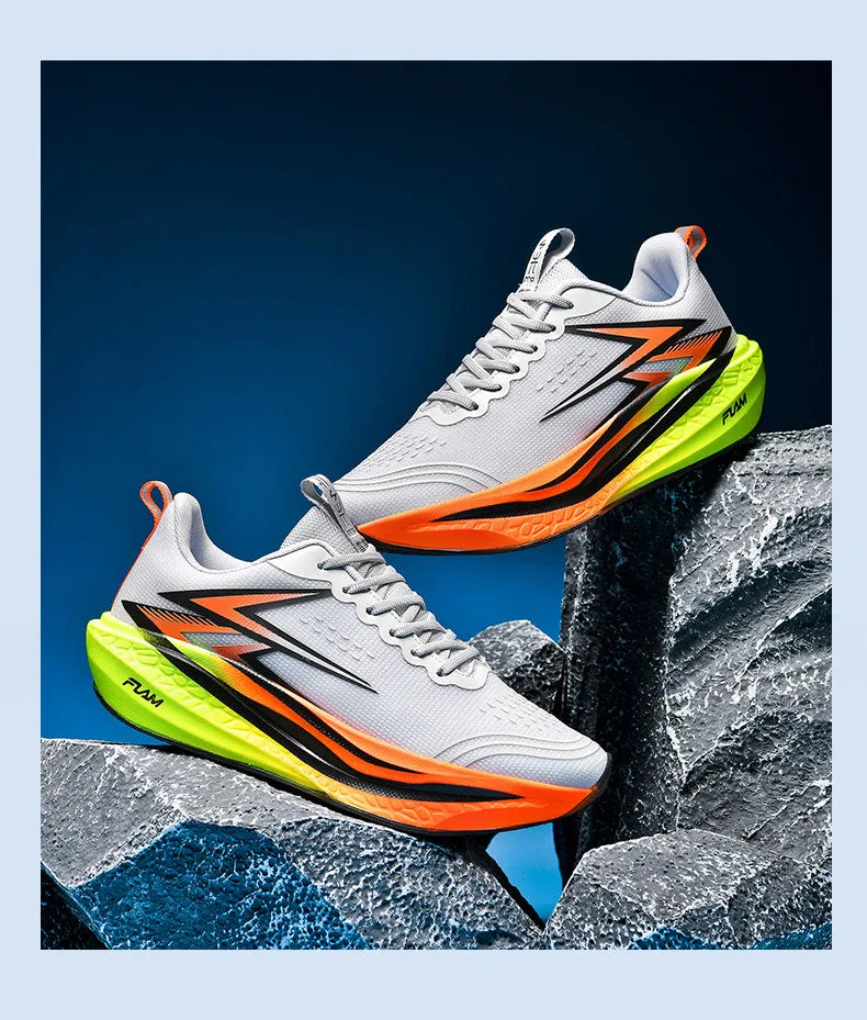 Zapatillas para correr especialidad maratón hombres deportes transpirables ligeros tablero de carbono mujeres cómodas zapatillas deportivas antideslizantes