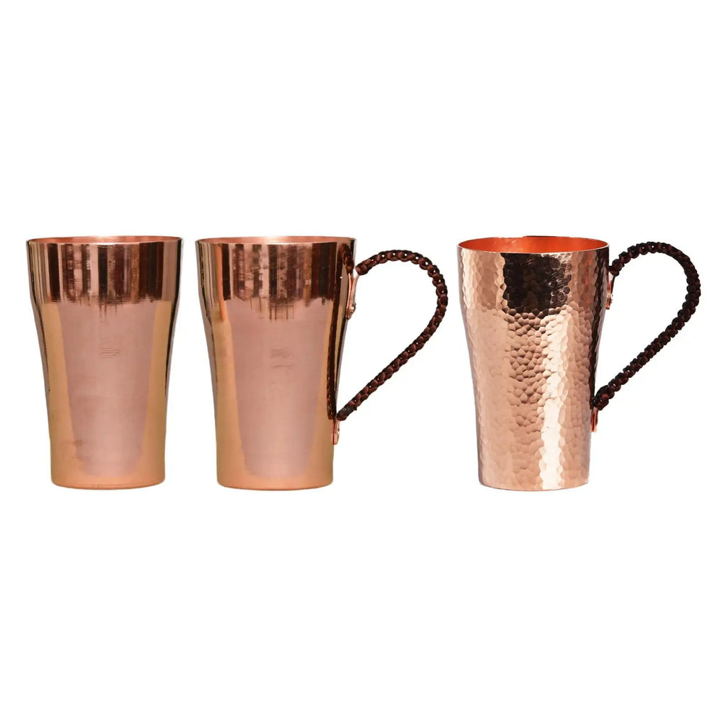Taza de Cobre Puro de 400 ml, Taza de Cobre Hecha a Mano, Taza de Bebida Premium, Taza de Café de Lujo para Decoración de Cocina