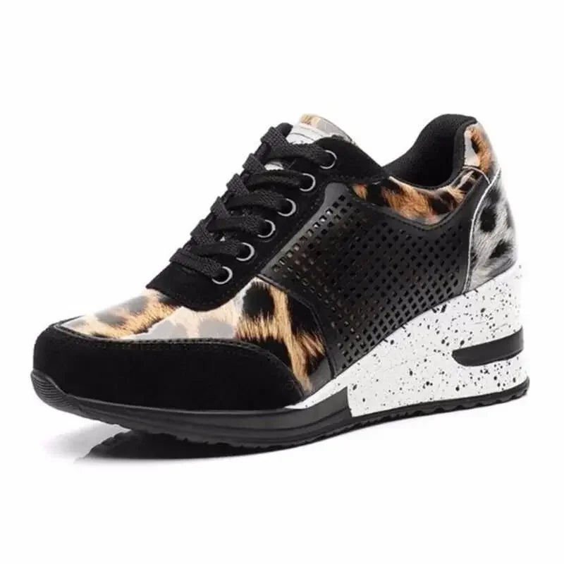 Zapatos vulcanizados para mujer con aumento de altura, zapatos ligeros y transpirables para caminar, zapatos de plataforma para mujer, zapatillas de deporte con cuña hechas a mano