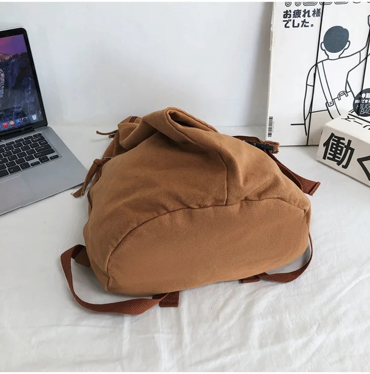 Mochila de lona de estilo japonés informal y a la moda para estudiantes de secundaria y universitarios mochila para mujeres 가mochilas masculinas