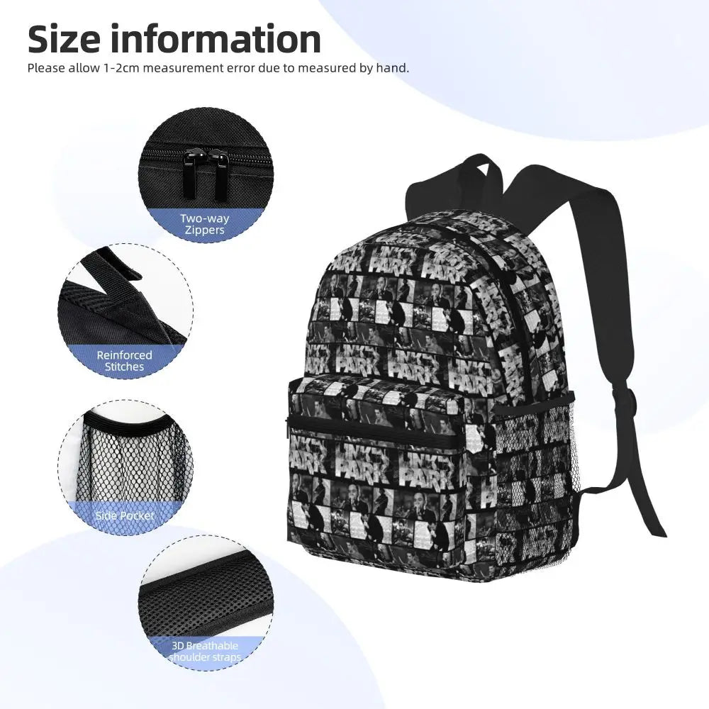 L-Linkin-S P-Park-S Band Mochila para estudiantes Mochila escolar Mochila de viaje para senderismo para niños y niñas Mochila de moda Bolsos de hombro