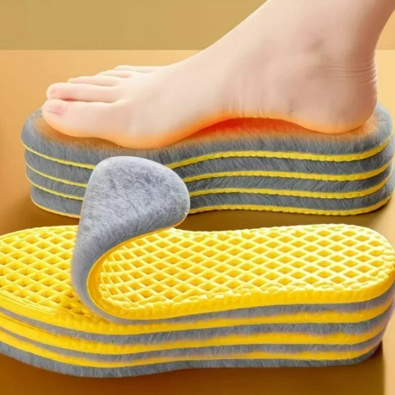 Nuevas plantillas cálidas de felpa para hombres y mujeres, gruesas con felpa, Ultra suaves, absorbentes del sudor, a prueba de olores, plantillas de invierno de algodón de cordero
