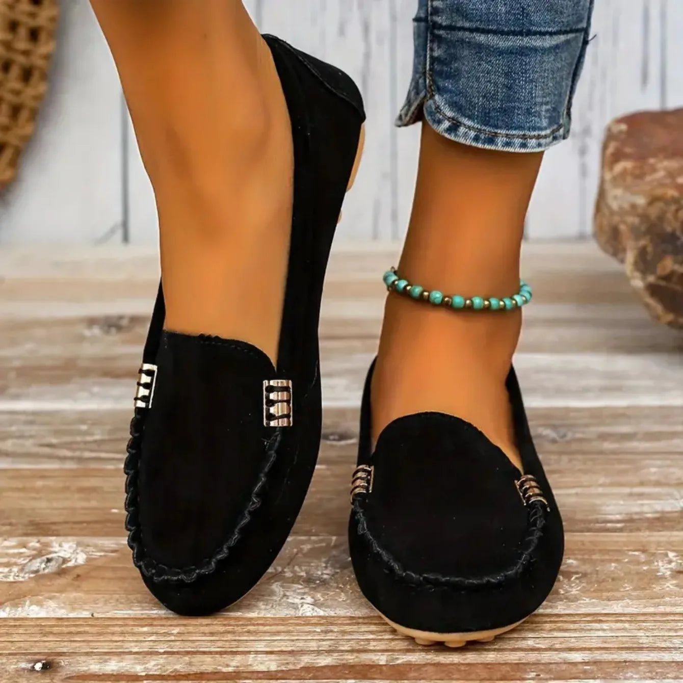 Mocasines De primavera y otoño, zapatillas resistentes al desgaste, Zapatos informales para Mujer, mocasines planos suaves antideslizantes a la moda, Zapatos De Mujer