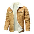 Nueva moda para hombre, chaquetas y abrigos integrados de cuero y piel con cremallera Diagonal, chaquetas de cuero cálidas de lana para hombre, chaquetas ajustadas