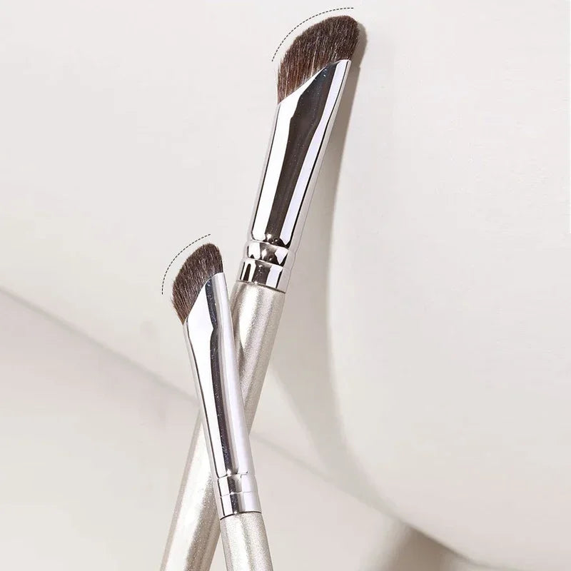 Pincel para Contorno de Nariz, Pincel Plano para Contorno de Nariz, Pincel Angulado para Maquillaje de Contorno, Pincel de Pelo Natural Angulado para Difuminar Sombras