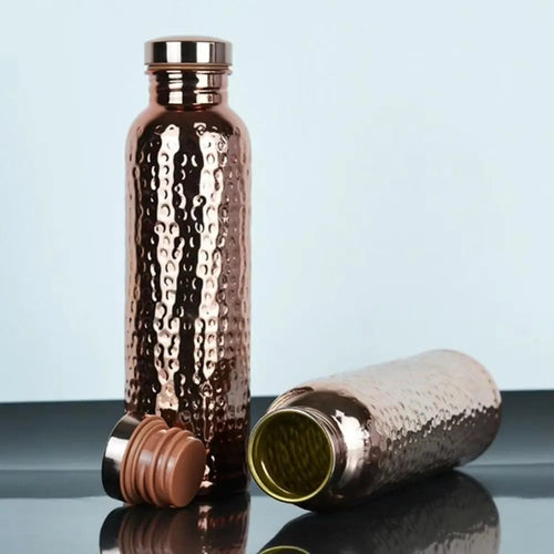 800ml Copper Water Bottle   One-Click Lid Opening   Thermal Insulation  Leak-Proof Sports Bottle    Non-Slip Silicone Base